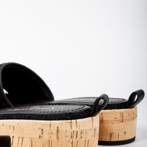 Chanel 21C Tweed Chain Letter Slides - Picture 10 of 12